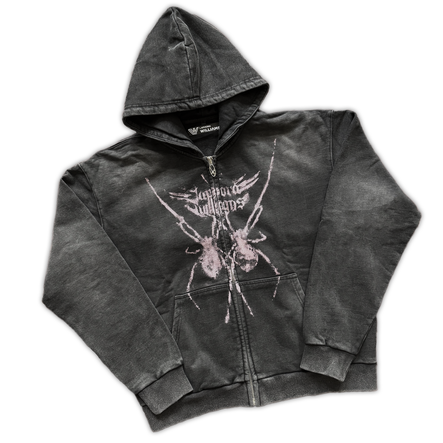 Washed ARACHNiD Hoodie (Faded Pink)
